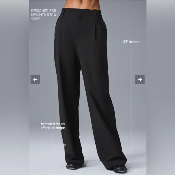 ALO High-Waist Pursuit Trouser Black Size Medium Long - Picture 9 of 12